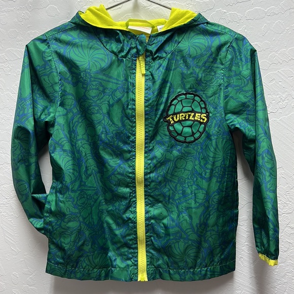 NICKELODEON 🐢🍕TMNT🛹🥷 Windbreaker Hooded Jacket Size 5 - Picture 6 of 11